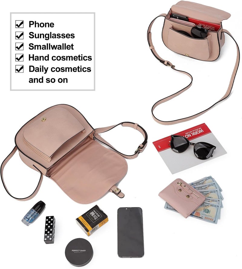 AFKOMST Crossbody Bags for Women,Small Saddle Purse and Boho Cross Body Handbags,Vegan Leather - Image 4